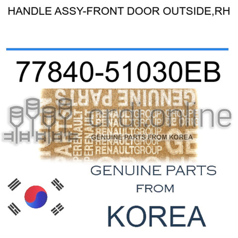 HANDLE ASSY-FRONT DOOR OUTSIDE,RH [ORIGINAL] 77840-51030EB 7784051030EB 77840 51030EB