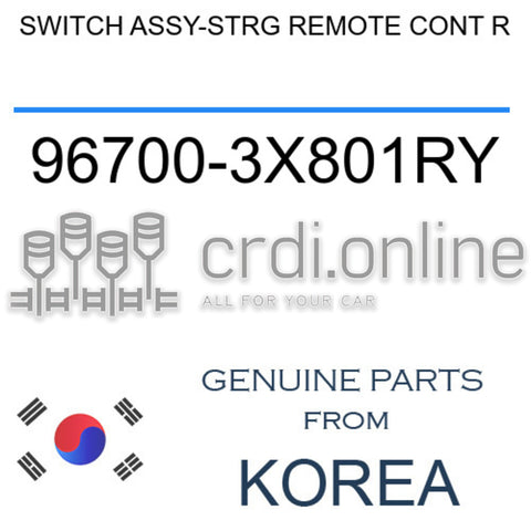 SWITCH ASSY-STRG REMOTE CONT R 96700-3X801RY 967003X801RY 96700 3X801RY