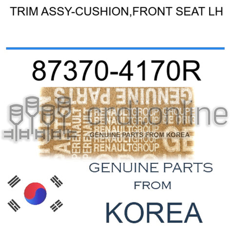 TRIM ASSY-CUSHION,FRONT SEAT LH [ORIGINAL] 87370-4170R 873704170R 87370 4170R