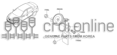 HORN ASSY 25610-0530R 256100530R 25610 0530R