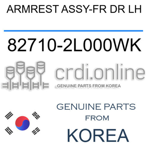 ARMREST ASSY-FR DR LH 82710-2L000WK 827102L000WK 82710 2L000WK
