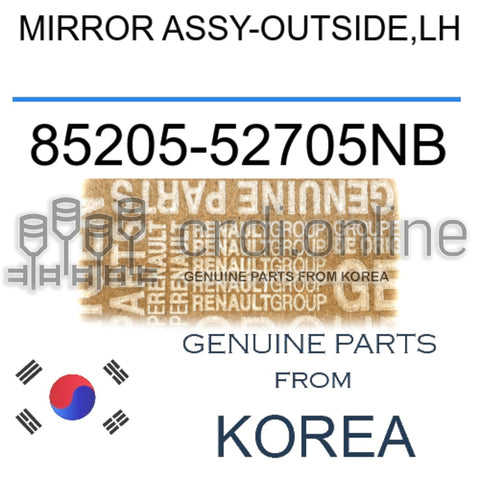 MIRROR ASSY-OUTSIDE,LH [ORIGINAL] 85205-52705NB 8520552705NB 85205 52705NB