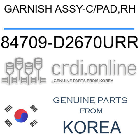GARNISH ASSY-C/PAD,RH [ORIGINAL] 84709-D2670URR 84709D2670URR 84709 D2670URR