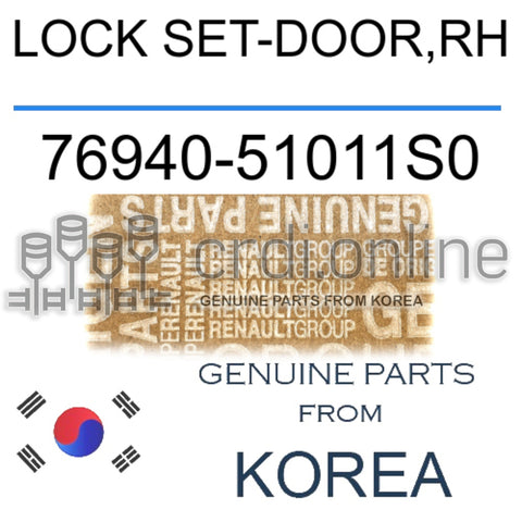 LOCK SET-DOOR,RH [ORIGINAL] 76940-51011S0 7694051011S0 76940 51011S0