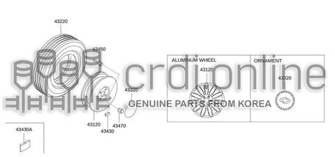 ORNAMENT ASSY-DISC WHEEL 43320-52140SB 4332052140SB 43320 52140SB