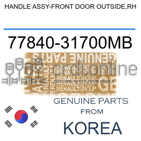HANDLE ASSY-FRONT DOOR OUTSIDE,RH [ORIGINAL] 77840-31700MB 7784031700MB 77840 31700MB