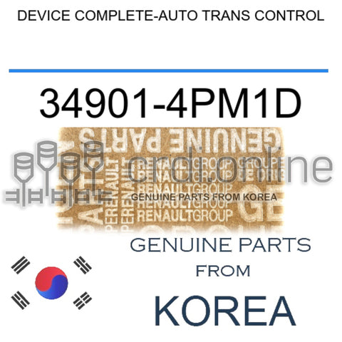 DEVICE COMPLETE-AUTO TRANS CONTROL [ORIGINAL] 34901-4PM1D 349014PM1D 34901 4PM1D