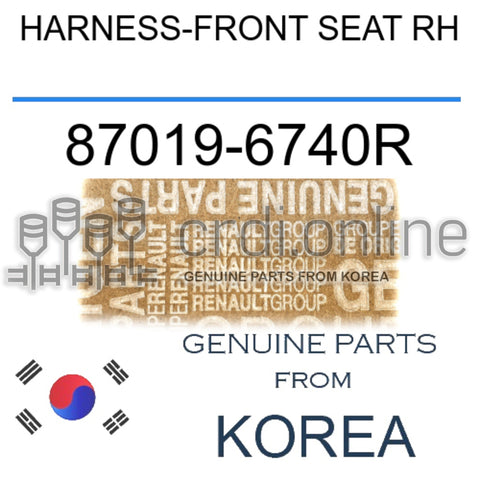 HARNESS-FRONT SEAT RH [ORIGINAL] 87019-6740R 870196740R 87019 6740R