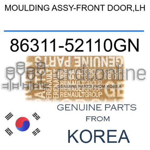 MOULDING ASSY-FRONT DOOR,LH [ORIGINAL] 86311-52110GN 8631152110GN 86311 52110GN