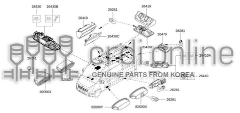 LAMP ASSY-LUGGAGE ROOM 82004-18356 8200418356 82004 18356