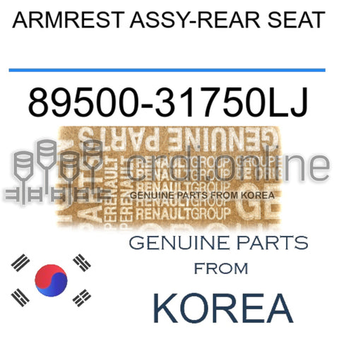 ARMREST ASSY-REAR SEAT [ORIGINAL] 89500-31750LJ 8950031750LJ 89500 31750LJ