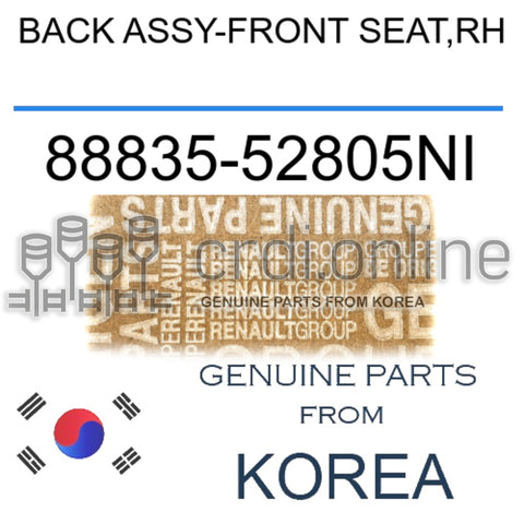 BACK ASSY-FRONT SEAT,RH [ORIGINAL] 88835-52805NI 8883552805NI 88835 52805NI