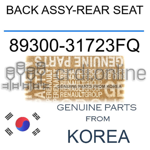 BACK ASSY-REAR SEAT [ORIGINAL] 89300-31723FQ 8930031723FQ 89300 31723FQ