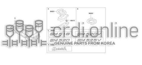 EMBLEM-REAR CENTER 86602-51500 8660251500 86602 51500