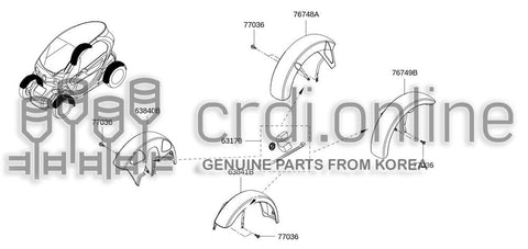 [ORIGINAL] FLAP ASSY-FRONTLH 63841-4741R 638414741R 63841 4741R