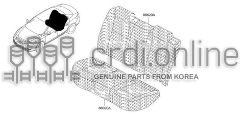 TRIM ASSY-CUSHIONREAR SEAT 88320-8033R 883208033R 88320 8033R