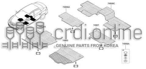 MAT-FLOOR CARPETFRONT LH 74903-5591R 749035591R 74903 5591R