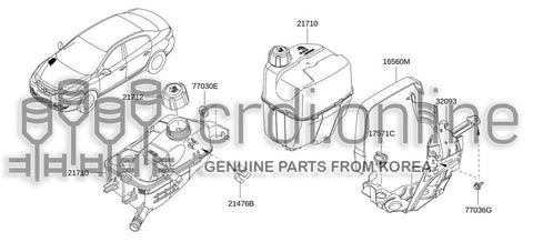 RESERVIOR TANK 21710-0005R 217100005R 21710 0005R