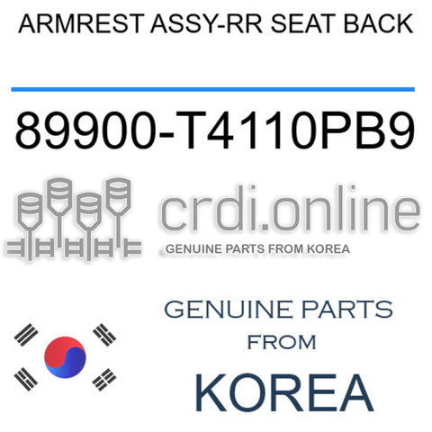 ARMREST ASSY-RR SEAT BACK [ORIGINAL] 89900-T4110PB9 89900T4110PB9 89900 T4110PB9