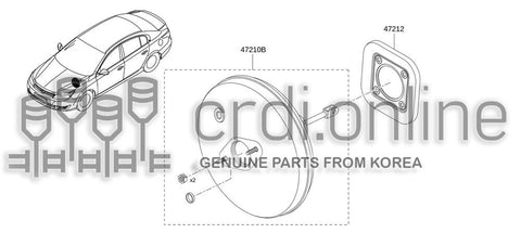 BOOSTER ASSY-BRAKEVACUUM 47210-9584R 472109584R 47210 9584R