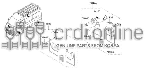 MUDGUARD FR 63850-2184R 638502184R 63850 2184R