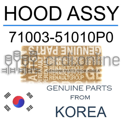 HOOD ASSY [ORIGINAL] 71003-51010P0 7100351010P0 71003 51010P0
