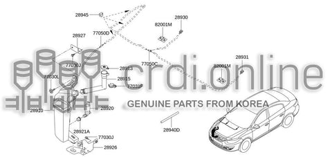 INLET ASSY-WASHER TANK 28915-0013R 289150013R 28915 0013R