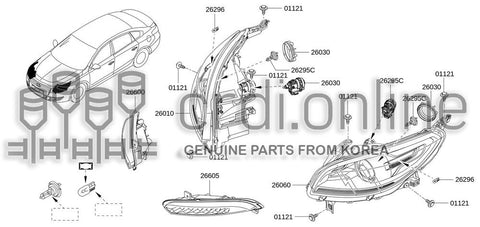 LAMP ASSY-HEADRH 26010-5189R 260105189R 26010 5189R