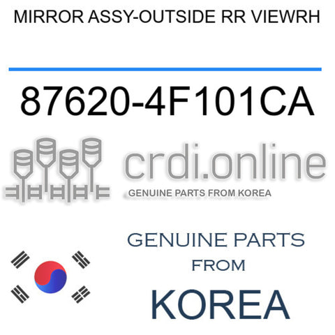 MIRROR ASSY-OUTSIDE RR VIEWRH [ORIGINAL] 87620-4F101CA 876204F101CA 87620 4F101CA