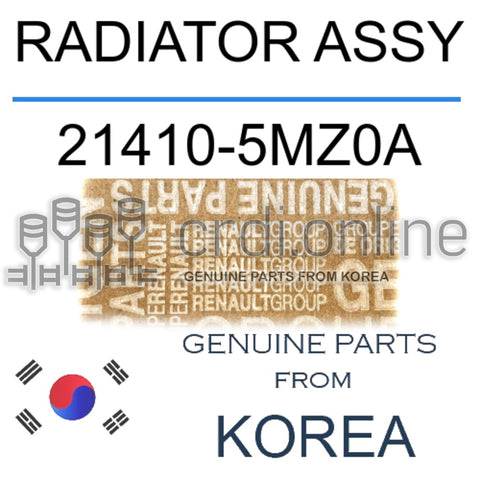 RADIATOR ASSY [ORIGINAL] 21410-5MZ0A 214105MZ0A 21410 5MZ0A