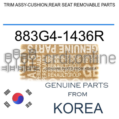 TRIM ASSY-CUSHION,REAR SEAT REMOVABLE PARTS [ORIGINAL] 883G4-1436R 883G41436R 883G4 1436R