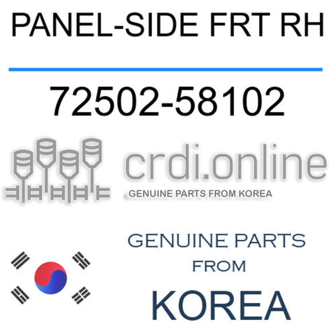 PANEL-SIDE FRT RH [ORIGINAL] 72502-58102 7250258102 72502 58102