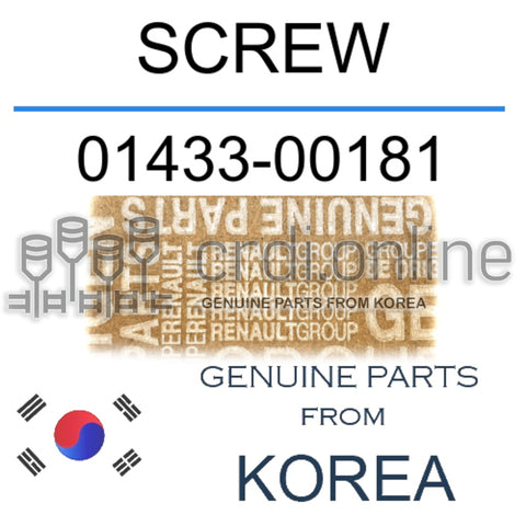 SCREW [ORIGINAL] 01433-00181 0143300181 01433 00181