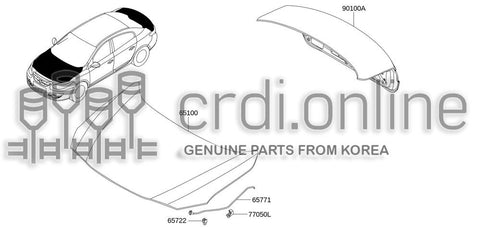 ROD-HOOD SUPPORT 65771-0007R 657710007R 65771 0007R