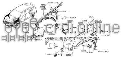 FENDER ASSY-FRONTRH 63100-8097R 631008097R 63100 8097R