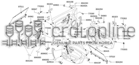 CAP-DOOR GRIPFRONT LH 80954-6202R 809546202R 80954 6202R