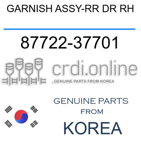 GARNISH ASSY-RR DR RH [ORIGINAL] 87722-37701 8772237701 87722 37701
