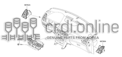 VENTILATOR ASSY-SIDELH 68761-3596R 687613596R 68761 3596R