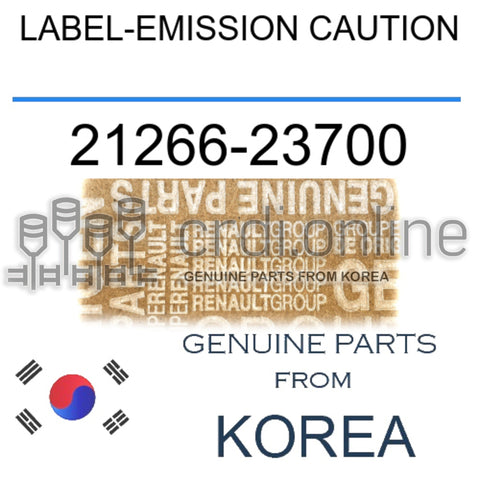 LABEL-EMISSION CAUTION [ORIGINAL] 21266-23700 2126623700 21266 23700