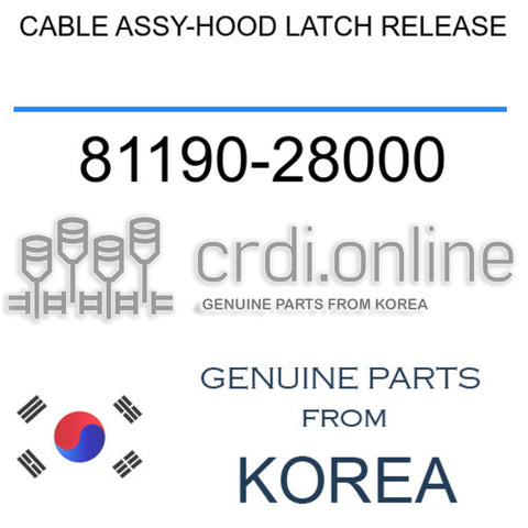 CABLE ASSY-HOOD LATCH RELEASE 81190-28000 8119028000 81190 28000