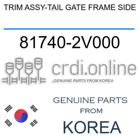 TRIM ASSY-TAIL GATE FRAME SIDE [ORIGINAL] 81740-2V000 817402V000 81740 2V000