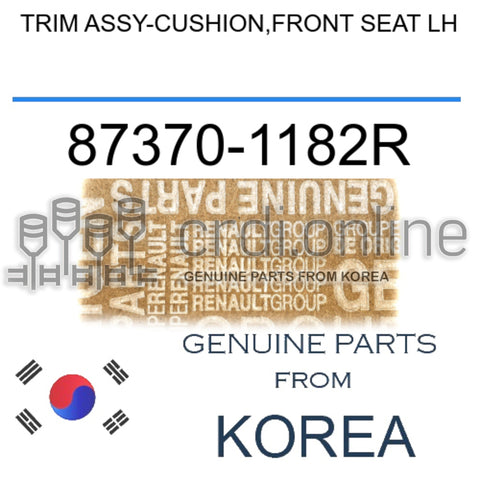 TRIM ASSY-CUSHION,FRONT SEAT LH [ORIGINAL] 87370-1182R 873701182R 87370 1182R