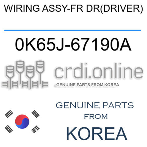 WIRING ASSY-FR DR(DRIVER) [ORIGINAL] 0K65J-67190A 0K65J67190A 0K65J 67190A