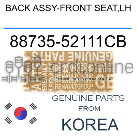 BACK ASSY-FRONT SEAT,LH [ORIGINAL] 88735-52111CB 8873552111CB 88735 52111CB