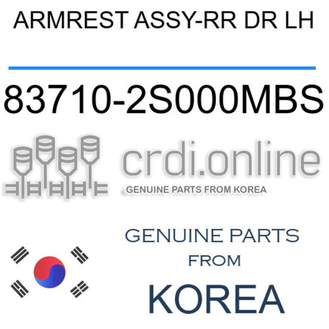 ARMREST ASSY-RR DR LH 83710-2S000MBS 837102S000MBS 83710 2S000MBS
