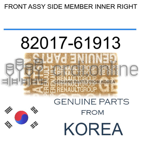 FRONT ASSY SIDE MEMBER INNER RIGHT [ORIGINAL] 82017-61913 8201761913 82017 61913