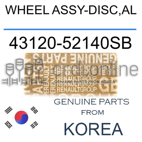 WHEEL ASSY-DISC,AL [ORIGINAL] 43120-52140SB 4312052140SB 43120 52140SB