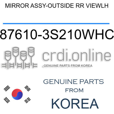MIRROR ASSY-OUTSIDE RR VIEWLH [ORIGINAL] 87610-3S210WHC 876103S210WHC 87610 3S210WHC