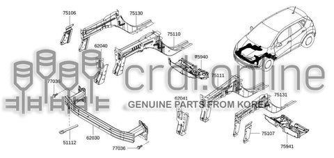 PLATE ASSY-CLOSING LH 75107-1643R 751071643R 75107 1643R