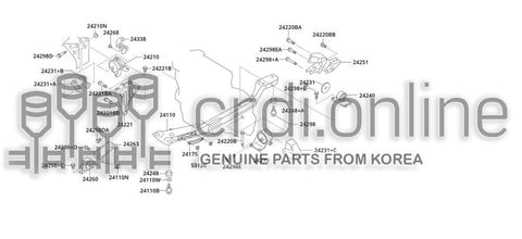 INSULATOR ASSY-ENGINE MOUNTINGREAR 24240-51100 2424051100 24240 51100